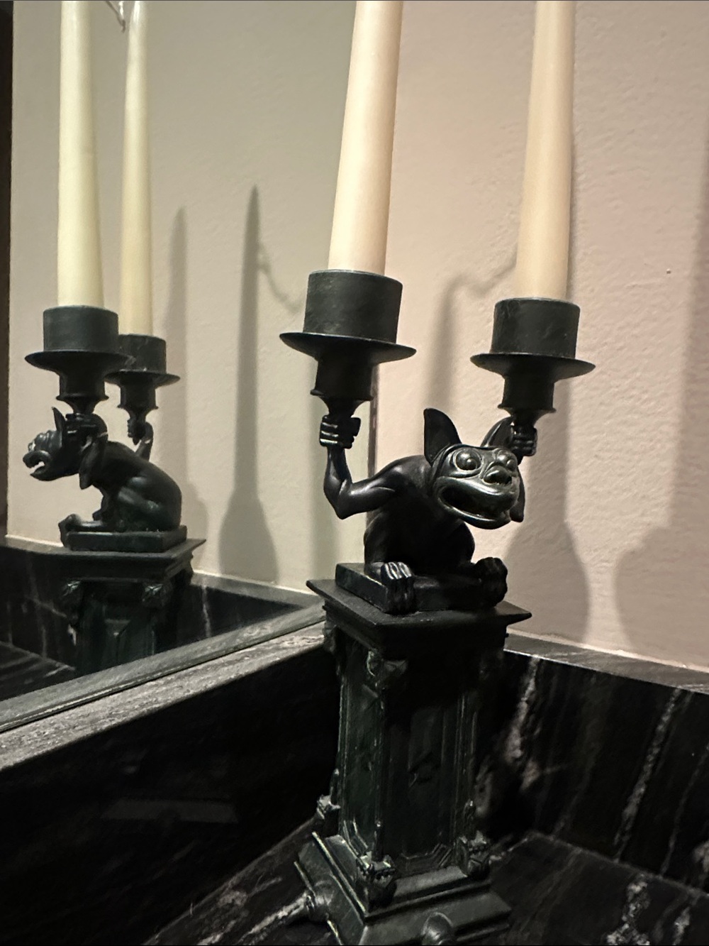 Disney Haunted Mansion Gargoyle Double Taper Candle Holder